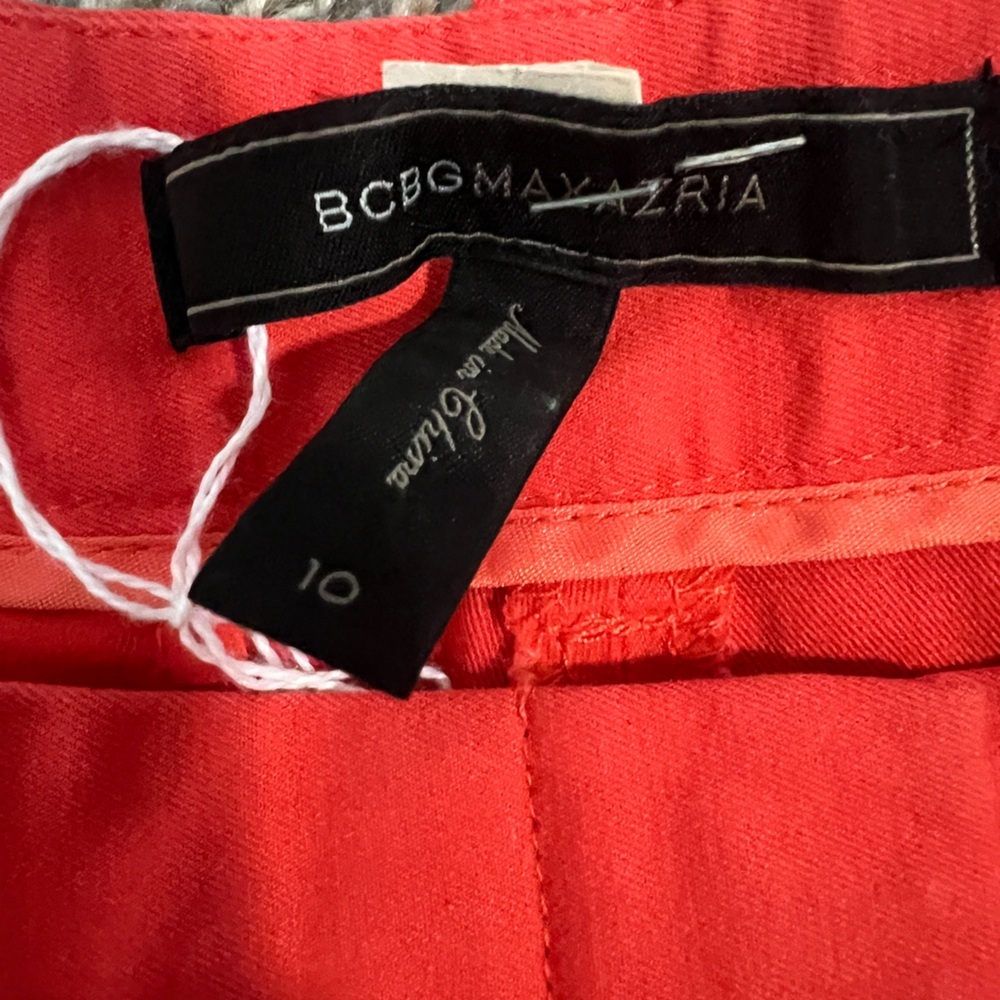 BCBGMaxAzria Monica Festival Ready Orange Straight Leg Pants - Picture 11 of 11